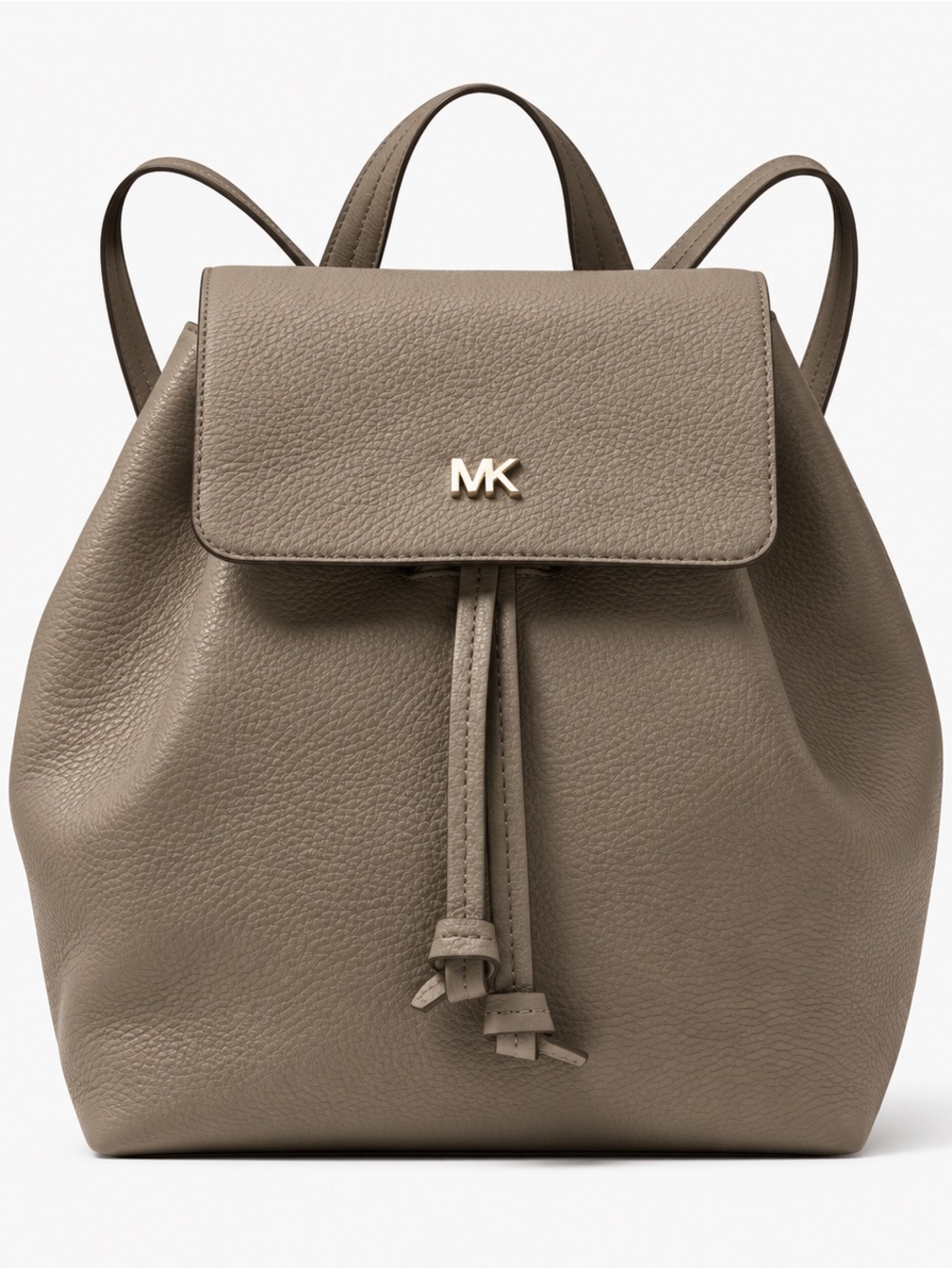 MICHAEL KORS Taupe Leather Drawstring Backpack